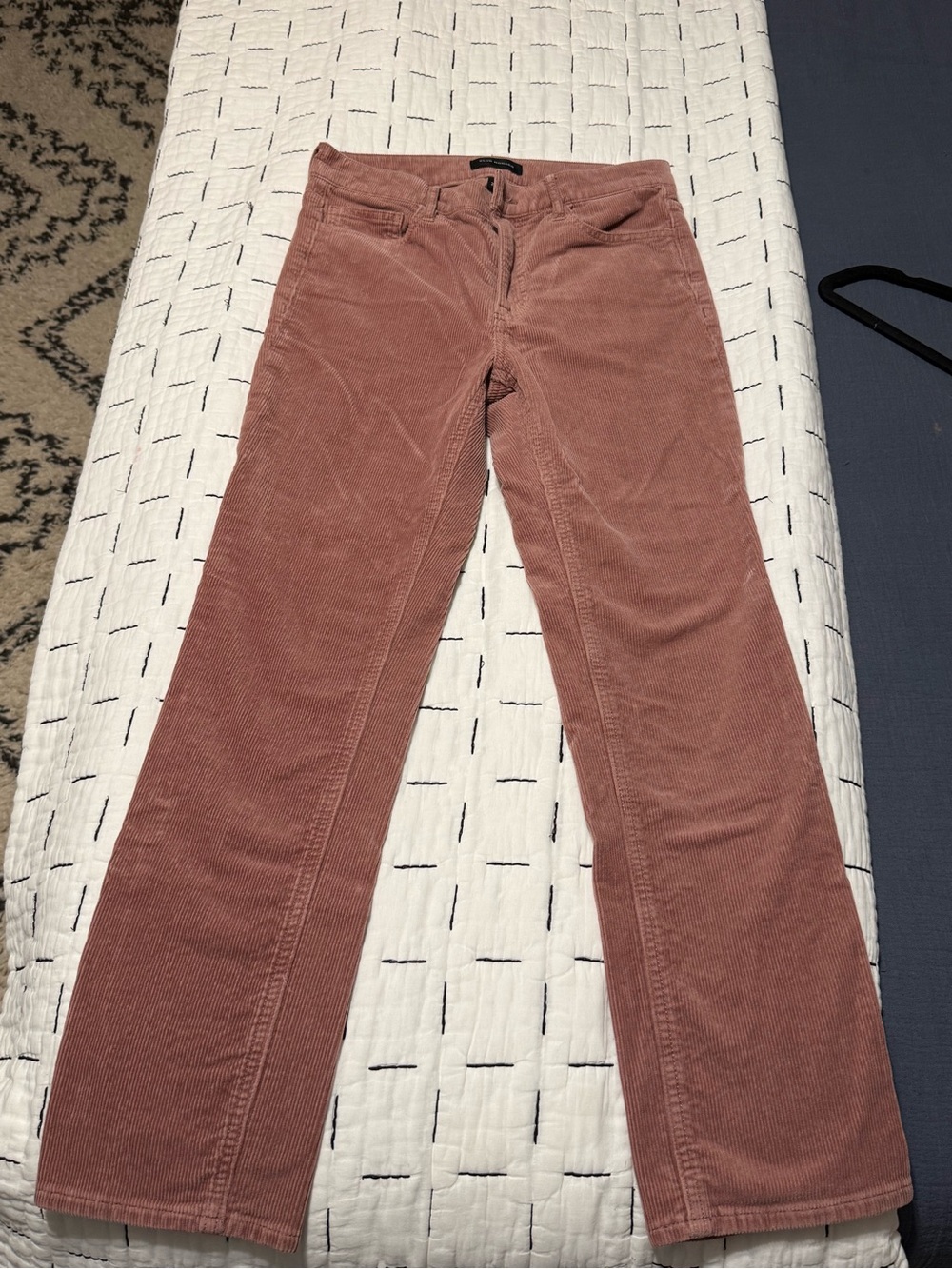 Club Monaco Corduroy Straight-Leg Pants in Dusty Rose